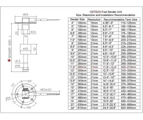 X002Y3LY5H 100TECH Fuel Sending Unit Boat Marine #2