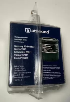 11841-4 ATTWOOD Boat Fuel Water Separator Canister Marine #3