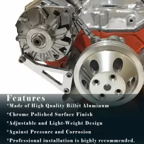 DRQP020 DR-AUTO Billet Alternator Bracket Block Water Pump #2