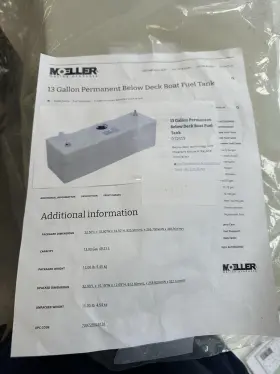 032513 MOELLER Gallon Permanent Deck Boat Fuel Tank