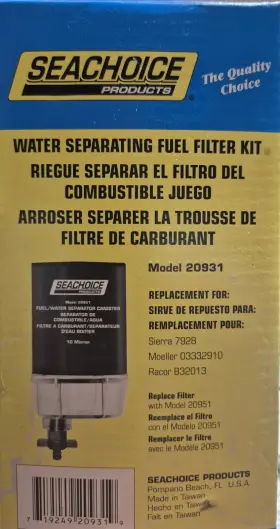 20931-21401 SEACHOICE PRODUCTS Water Seperater Fuel Filter