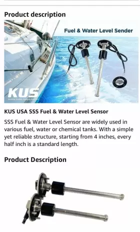 SSL11 WEMA KUS Fuel Sender Boat Steel Gas Diesel Water Gauge #3