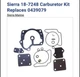 Sierra 18-7248 Carburetor Kit Replaces 0439079