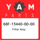 68F-13440-00-00 Yamaha Filter assy 68F134400000, New Genuine OEM Part
