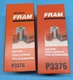 2 PACK -Fuel Filters Fram P3376 Cross Ref# 33374, FF5264, BF614, P551712