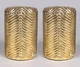 Vase Mercury Glass Cylinder Speckled Gold Chevron Pattern 4"Dia 6.5"High Set/2