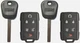 2 GM REPLACEMENT TRANSPONDER CHIP GMC Ebony Logo KEY + 2 Remote Fob M3N-32337100
