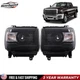 Black Headlight For 2014-2015 GMC Sierra 1500 2015-2019 2500HD 3500HD Left+Right
