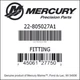 Mercury 805027A1 Fuel Pump Adapter