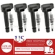 4pcs Ignition Coil and Spark Plug For 2001-2005 Honda Civic 1.7L L4 20481