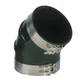 Trident Marine 8" ID 45-Degree EPDM Black Rubber Molded Wet Exhaust Elbow w/4
