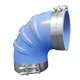 Trident Marine 3" ID 90-Degree Blue Silicone Molded Wet Exhaust Elbow w/4 T-Bolt