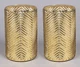 Vase Mercury Glass Cylinder Speckled Gold Chevron Pattern 5"Dia 8.25"High Set/2