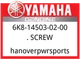 Yamaha OEM Part 6K8-14503-02-00 SCREW