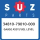 34810-79010-000 Suzuki Gauge assy,fuel level 3481079010000, New Genuine OEM Part