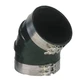 Trident Marine 8" ID 45-Degree EPDM Black Rubber Molded Wet Exhaust Elbow w/4 T-