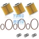 3pcs Oil Filters Change Kit Set For Kawasaki KX250 2019-2025, KX250F 2005-2020