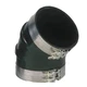 Trident Marine 3-1/2" ID 45-Degree EPDM Black Rubber Molded Wet Exhaust Elbow w/