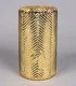 Vase Mercury Glass Cylinder Speckled Gold Chevron Pattern 6"Dia 11.5"High