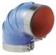 Trident 290V6000SS 6" 90 Degree Blue Silicone Marine Wet Exhaust Elbow w/Clamps